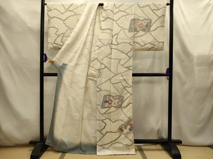 平和屋着物■訪問着　辻が花　銀彩　正絹　逸品　AABL4536sx