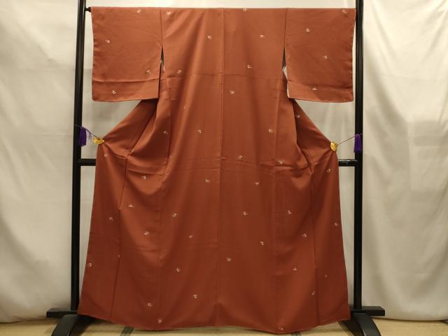 平和屋着物■上質な小紋　枝葉文　金彩　正絹　逸品　AABL4538sx