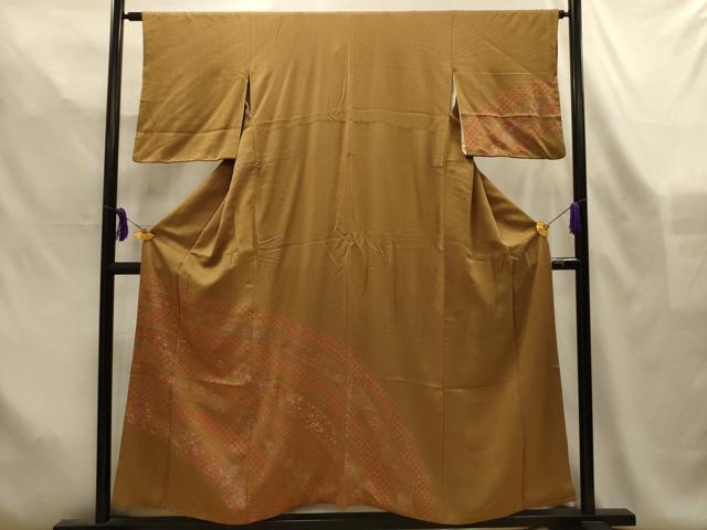 平和屋着物■訪問着　絞り　箔散らし文様　金銀彩　正絹　逸品　AABL4541sx