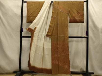 平和屋着物■訪問着　絞り　箔散らし文様　金銀彩　正絹　逸品　AABL4541sx