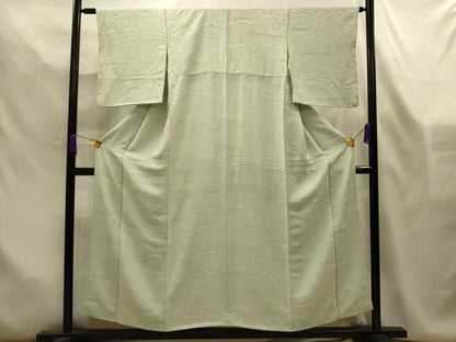 平和屋着物■上質な色無地　舞花地紋　若芽色　正絹　逸品　AABL4543sx