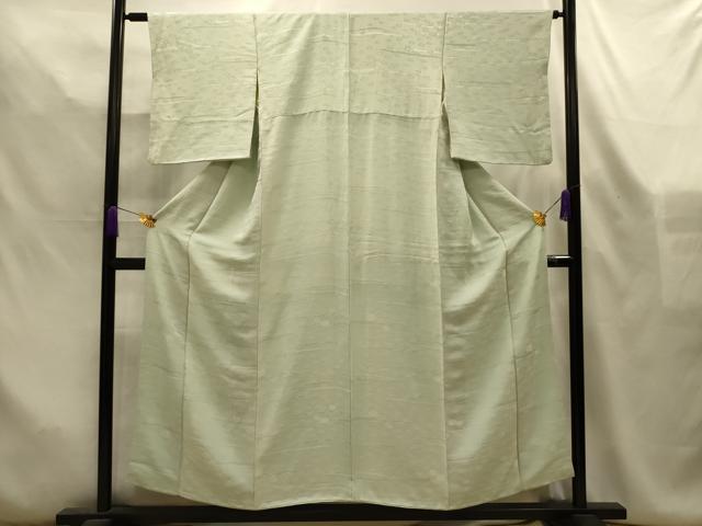 平和屋着物■上質な色無地　舞花地紋　若芽色　正絹　逸品　AABL4543sx