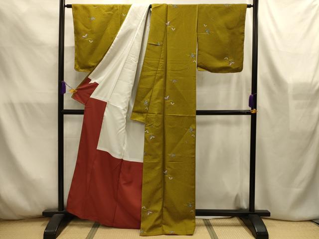 平和屋着物■小紋　舞蝶文　洗える着物　AABL4548sx