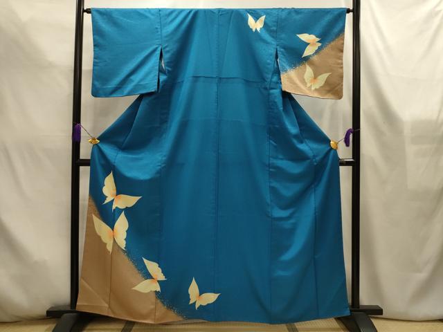 平和屋着物■訪問着　舞蝶文　暈し染め　金彩　背抜き仕立て　洗える着物　AABL4552sx