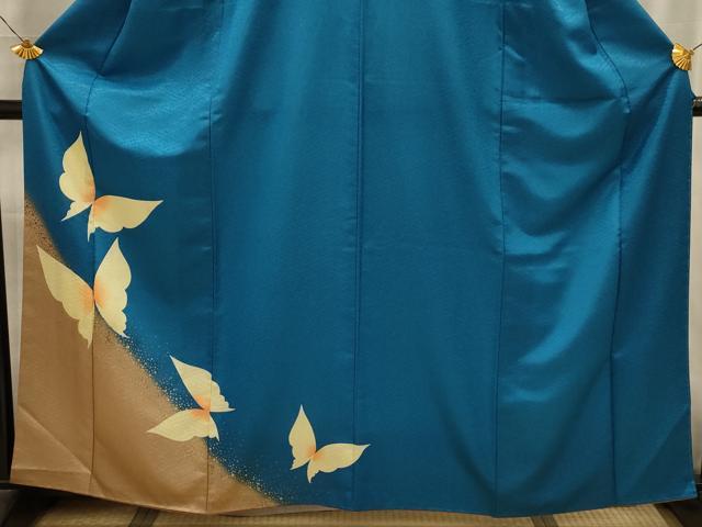 平和屋着物■訪問着　舞蝶文　暈し染め　金彩　背抜き仕立て　洗える着物　AABL4552sx