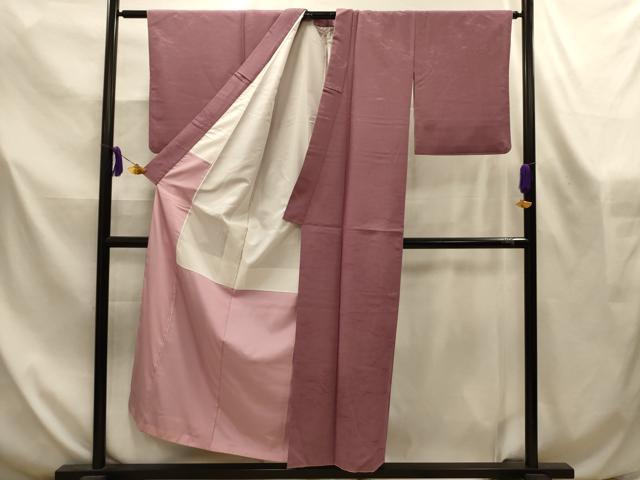 平和屋着物■色無地　流水地紋　鴇浅葱色　洗える着物　AABL4560sx