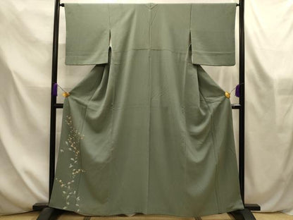 平和屋着物■訪問着　草花文　鬼しぼ縮緬　洗える着物　AABL4561sx