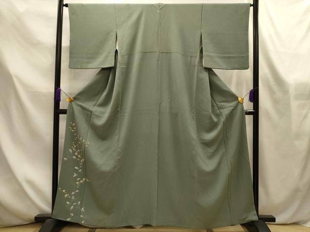 平和屋着物■訪問着　草花文　鬼しぼ縮緬　洗える着物　AABL4561sx
