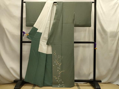 平和屋着物■訪問着　草花文　鬼しぼ縮緬　洗える着物　AABL4561sx