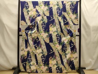 平和屋着物■上質な小紋　草花文　金彩　やまと誂製　正絹　逸品　AABL4566sx