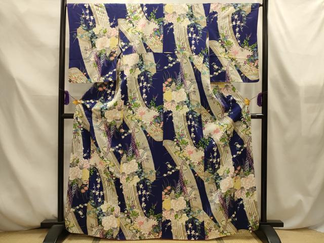 平和屋着物■上質な小紋　草花文　金彩　やまと誂製　正絹　逸品　AABL4566sx