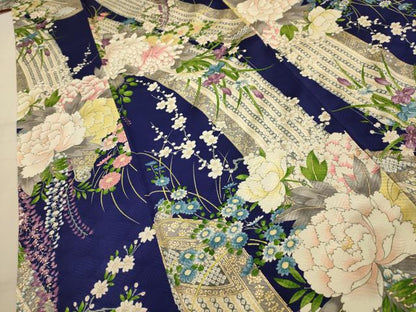 平和屋着物■上質な小紋　草花文　金彩　やまと誂製　正絹　逸品　AABL4566sx