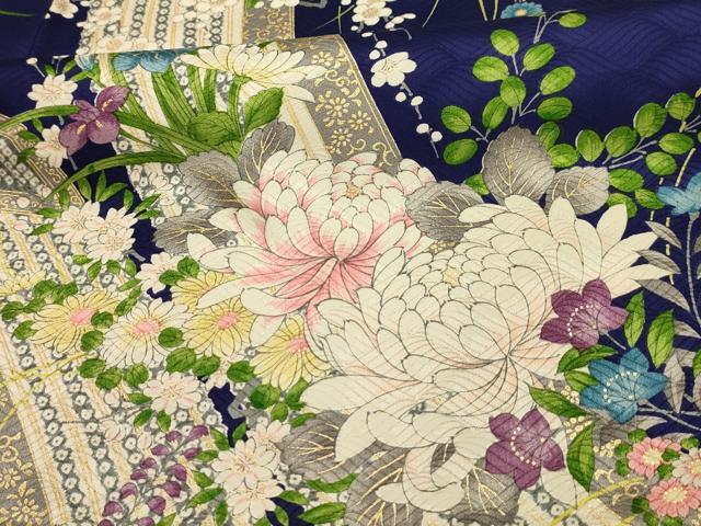 平和屋着物■上質な小紋　草花文　金彩　やまと誂製　正絹　逸品　AABL4566sx