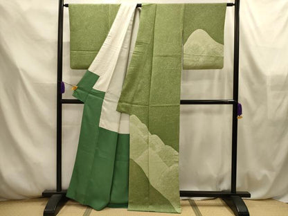 平和屋着物■訪問着　重ね山文　正絹　逸品　AABL4567sx