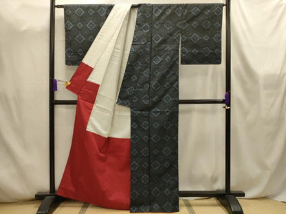 平和屋着物■本場村山大島紬　蜀江花文　正絹　逸品　AABL4570sx
