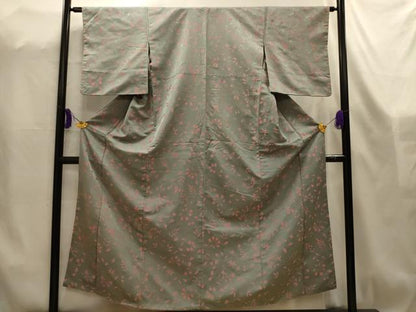 平和屋着物■お召　花唐草文　正絹　逸品　AABL4571sx