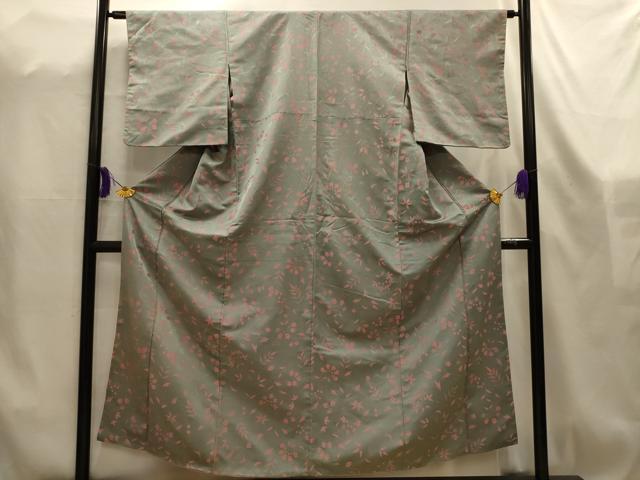平和屋着物■お召　花唐草文　正絹　逸品　AABL4571sx