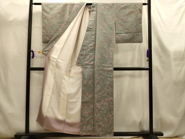 平和屋着物■お召　花唐草文　正絹　逸品　AABL4571sx