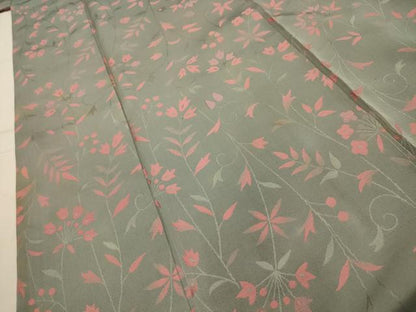 平和屋着物■お召　花唐草文　正絹　逸品　AABL4571sx