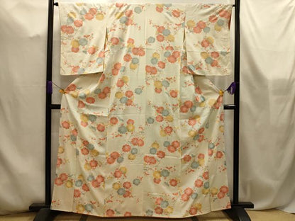 平和屋着物■上質な小紋　枝梅　正絹　逸品　AABL4573sx