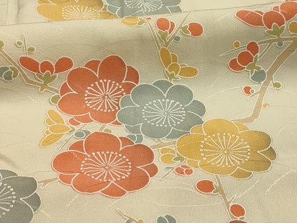 平和屋着物■上質な小紋　枝梅　正絹　逸品　AABL4573sx