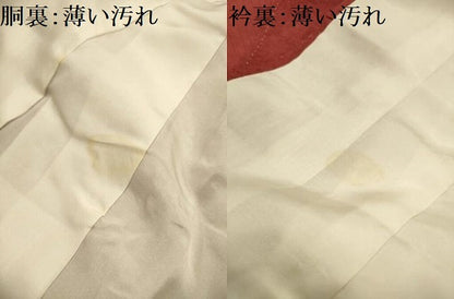 平和屋着物■上質な色無地　紋意匠　紅樺色　正絹　逸品　AABL4575sx