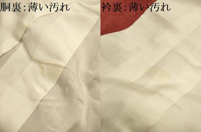 平和屋着物■上質な色無地　紋意匠　紅樺色　正絹　逸品　AABL4575sx
