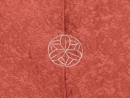 平和屋着物■上質な色無地　紋意匠　紅樺色　正絹　逸品　AABL4575sx