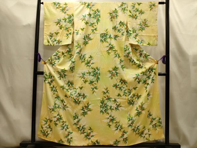 平和屋着物■上質な小紋　枝花文　暈し染め　正絹　逸品　AABL4577sx