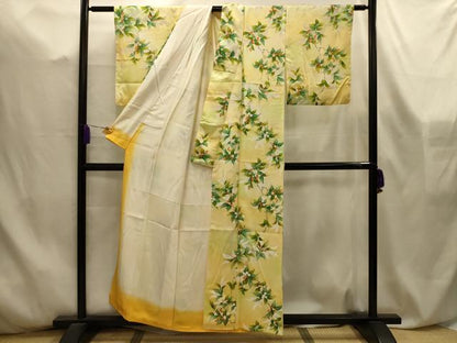 平和屋着物■上質な小紋　枝花文　暈し染め　正絹　逸品　AABL4577sx