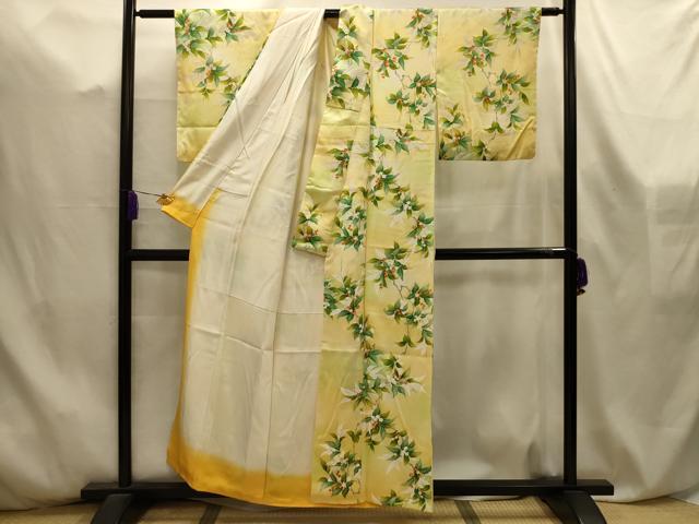 平和屋着物■上質な小紋　枝花文　暈し染め　正絹　逸品　AABL4577sx
