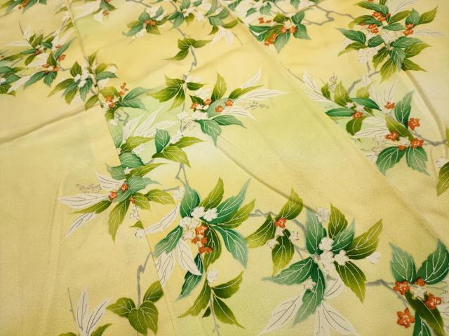 平和屋着物■上質な小紋　枝花文　暈し染め　正絹　逸品　AABL4577sx