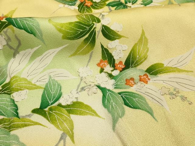 平和屋着物■上質な小紋　枝花文　暈し染め　正絹　逸品　AABL4577sx