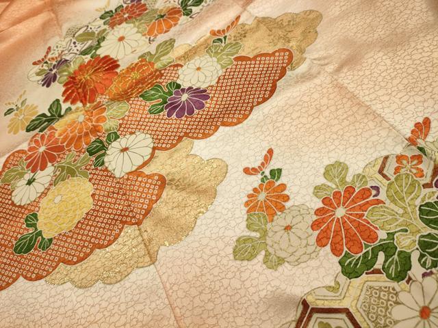 平和屋着物■訪問着　駒刺繍　雲取り吉祥花文　暈し染め　金彩　正絹　逸品　AABL4579sx