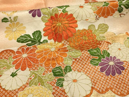平和屋着物■訪問着　駒刺繍　雲取り吉祥花文　暈し染め　金彩　正絹　逸品　AABL4579sx