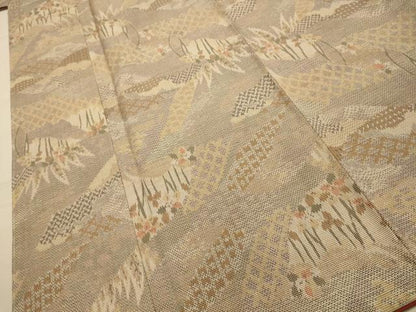 平和屋着物■上質な紬　花籬文　正絹　逸品　AABL4585sx