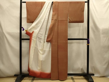 平和屋着物■上質な小紋　幾何学文様　正絹　逸品　AABL4598sx