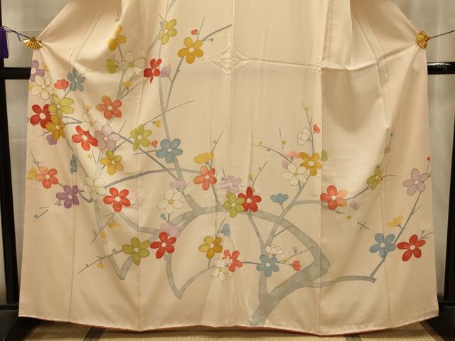 平和屋着物■訪問着　駒刺繍　枝梅文　暈し染め　金彩　正絹　逸品　AABL4604sx