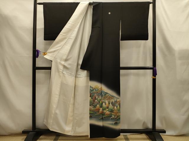 平和屋着物■豪華黒留袖　作家物　乗鞍岳　暈し染め　金彩　正絹　逸品　AABL4605sx