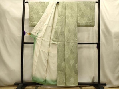 平和屋着物■上質な小紋　幾何学文様　暈し染め　正絹　逸品　AABL4610sx