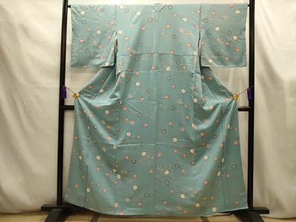 平和屋着物■上質な小紋　流水梅文　金彩　正絹　逸品　AABL4612sx