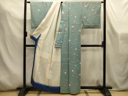 平和屋着物■上質な小紋　流水梅文　金彩　正絹　逸品　AABL4612sx