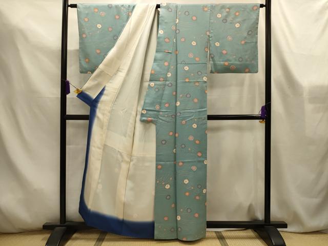 平和屋着物■上質な小紋　流水梅文　金彩　正絹　逸品　AABL4612sx