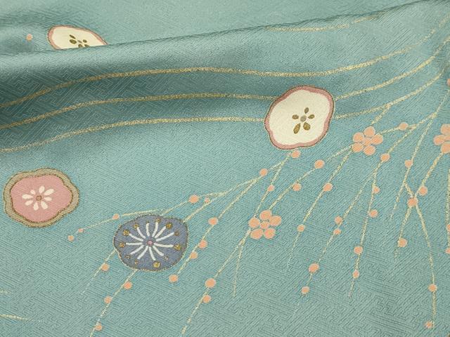 平和屋着物■上質な小紋　流水梅文　金彩　正絹　逸品　AABL4612sx