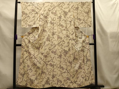 平和屋着物■上質な小紋　草花文　正絹　逸品　AABL4615sx