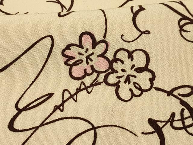 平和屋着物■上質な小紋　草花文　正絹　逸品　AABL4615sx