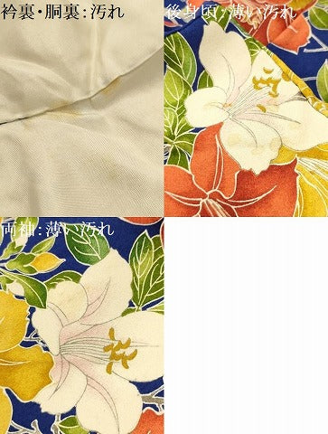 平和屋着物■上質な小紋　枝花文　正絹　逸品　AABL4623sx