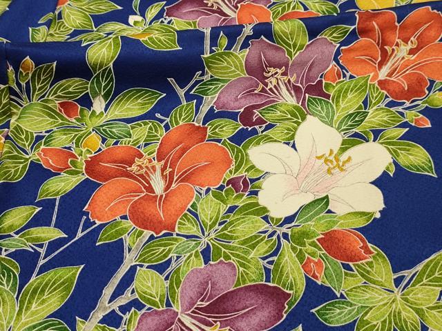平和屋着物■上質な小紋　枝花文　正絹　逸品　AABL4623sx
