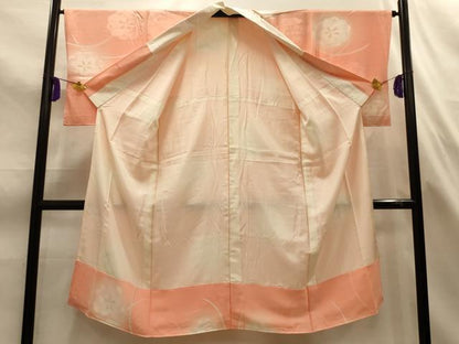 平和屋着物■長襦袢　袷　地紋起こし　芝花文　暈し染め　正絹　逸品　AABL4626sx