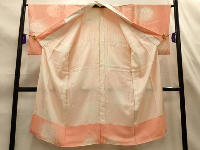平和屋着物■長襦袢　袷　地紋起こし　芝花文　暈し染め　正絹　逸品　AABL4626sx